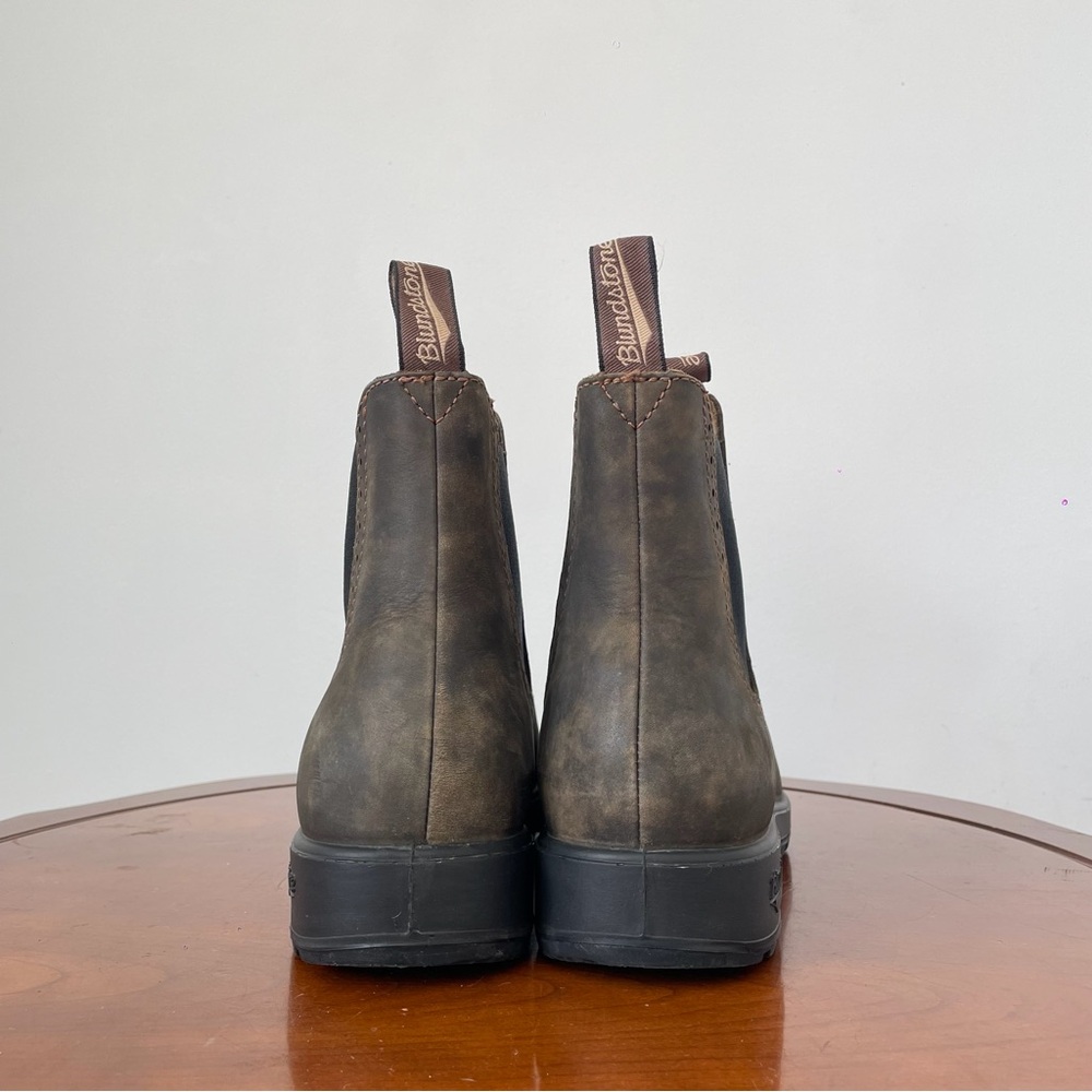 Blundstone Women's 1351 High Top Rustic Brown Leather Chelsea Boots | AU 7 - Picture 3 of 8